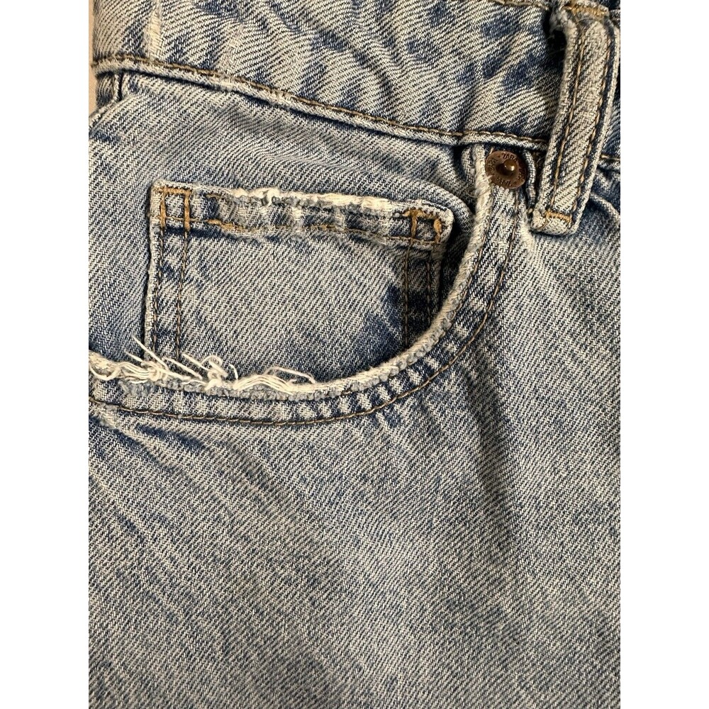 Zara Women’s Size 6 Straight Leg High Rise Light Wash Distressed Denim Jeans - Picture 5 of 12